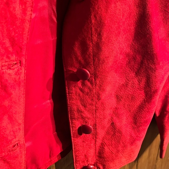 Vintage Dana Brooke Red Suede Leather Jacket - Picture 6 of 9